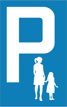 Bild von Parkplatzschild Mutter und Kind