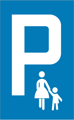 Bild von Parkplatzschild Mutter und Kind Pikto