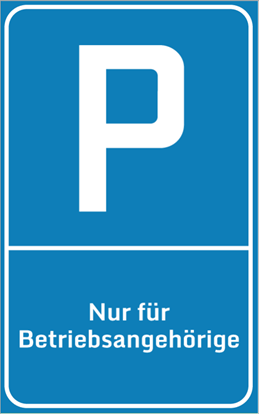 Bild von Parkplatzschild Für Betriebsangehörige