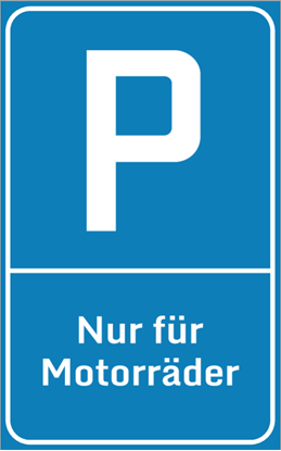 Bild von Parkplatzschild Nur für Motorräde