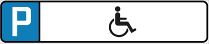 Bild von Parkplatzschild Rollstuhl